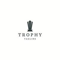 Trophy logo icon design template flat vector illustration