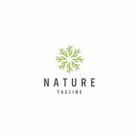 Abstract nature tree leaf logo icon design template flat vector