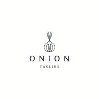 Onion with line style logo icon design template flat vector