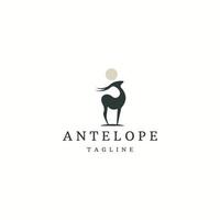 Antelope animal logo icon design template flat vector illustration