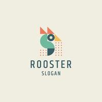 Rooster logo icon design flat template vector illustration