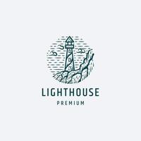 Lighthouse logo icon design template vector illustration