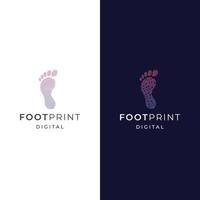 Foot print digital logo icon design template flat vector illustration