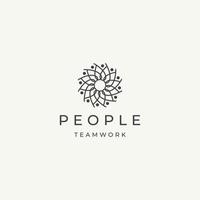 People community team work diversity logo icon design template flat vector illustration