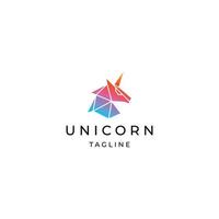 vector plano de plantilla de diseño de icono de logotipo de caballo unicornio