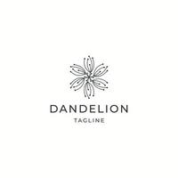 Dandelion flower logo icon design template flat vector