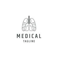 Healthy lungs medical logo icon design template flat vector illustration