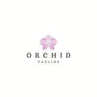 Orchid flower logo icon design template flat vector