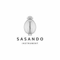 sasando indonesia instrumento musical tradicional logo icono plantilla de diseño vector plano