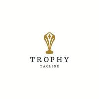 Trophy logo icon design template flat vector illustration