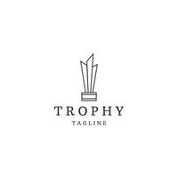Trophy logo icon design template flat vector illustration