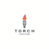 Torch logo icon design template flat vector