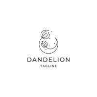 Dandelion flower logo icon design template flat vector