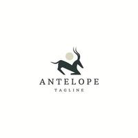 Antelope animal logo icon design template flat vector illustration