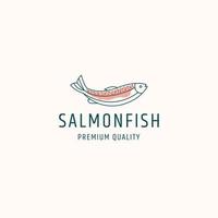 Ilustración de vector de plantilla de diseño de icono de logotipo de pescado salmón