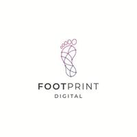 Foot print digital logo icon design template flat vector illustration
