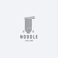 plantilla de diseño de icono de logotipo de fideos. ramen, comida, ilustración vectorial plana vector