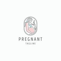 Pregnant woman logo icon design template vector