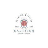 Salt fish logo icon design template flat vector illustration