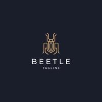 vector plano de plantilla de diseño de icono de logotipo de escarabajo lujoso
