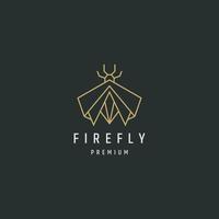 Firefly line style logo icon design template vector illustration