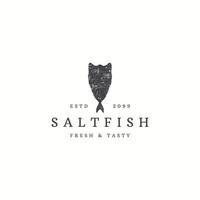 Salt fish logo icon design template flat vector illustration