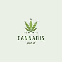Ilustración de vector de plantilla de diseño de icono de logotipo de hoja de cannabis