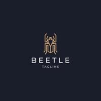 vector plano de plantilla de diseño de icono de logotipo de escarabajo lujoso