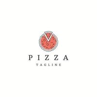 vector plano de plantilla de diseño de icono de logotipo de pizza