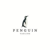 Penguin animal logo icon design template flat vector illustration