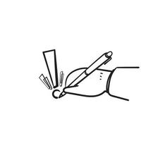dibujado a mano doodle signo de exclamación símbolo ilustración signo aislado vector