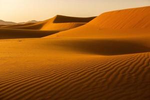 hermosas dunas de arena en el desierto del sahara en marruecos. paisaje en África en el desierto. foto