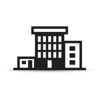 Black building vector icon isolated on white background