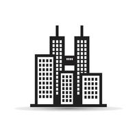 Black building vector icon isolated on white background