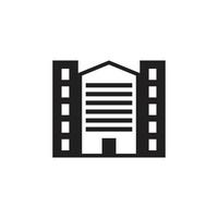 Black building vector icon isolated on white background