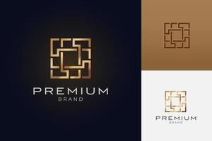 Luxury Gold abstract symmetrical pattern logo template vector