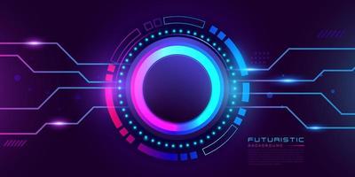 Futuristic hud interface technology background vector