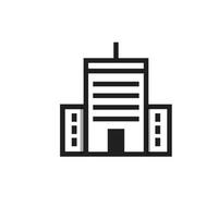 icono de vector de edificio negro aislado sobre fondo blanco