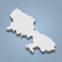 3d isometric map of Skyros is an island in Greece vector