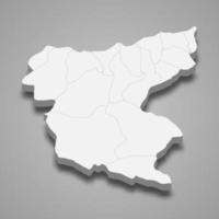 El mapa isométrico 3d de giresun es una provincia de turquía vector