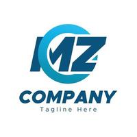 logo letter MZ template vector design