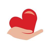 hand holding heart symbol icon vector design