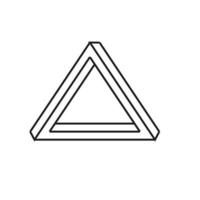diseño de vector de arte de línea de triángulo 3d abstracto