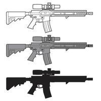 ar15 rifle gun modern weapon vector design