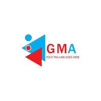 diseño creativo del logotipo de la letra gma con gráfico vectorial vector