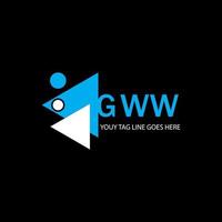 Diseño creativo del logotipo de la letra gww con gráfico vectorial vector
