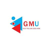 diseño creativo del logotipo de la letra gmu con gráfico vectorial vector