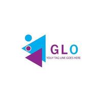 diseño creativo del logotipo de la letra glo con gráfico vectorial vector