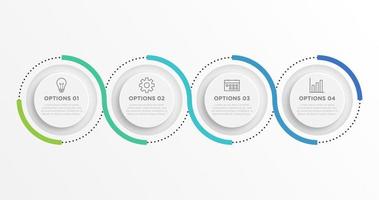 Business data visualization. Process chart. Elements of graph, diagram with 4 steps, options, parts or processes vector