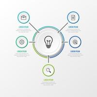 plantilla infográfica de gráfico circular con 5 opciones para presentaciones, publicidad, diseños, informes anuales vector